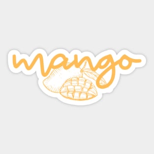 mango - Thai mango yellow orange - with sketch Sticker